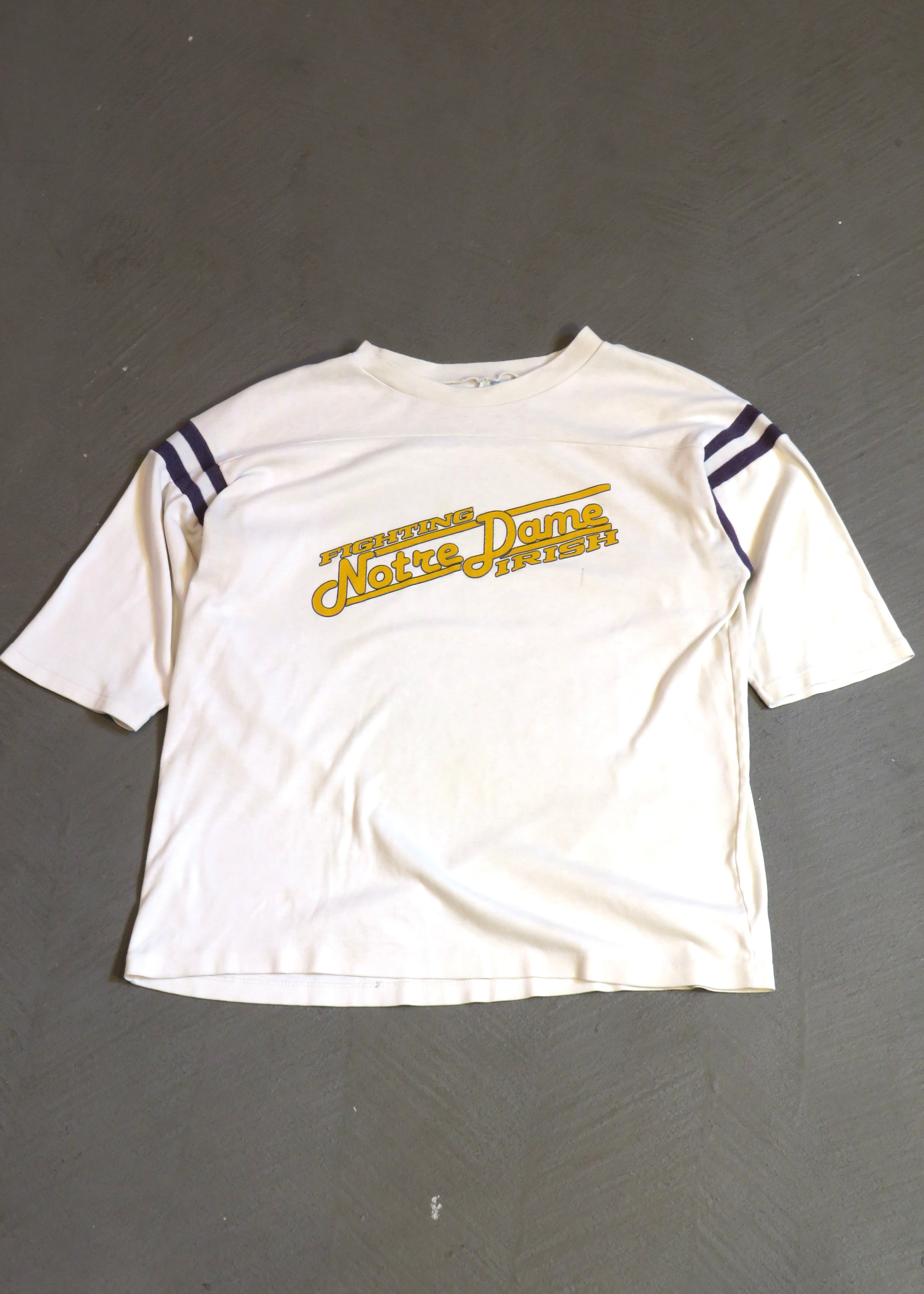 1980s Notre Dame Fighting Irish Cropped Jersey T-Shirt