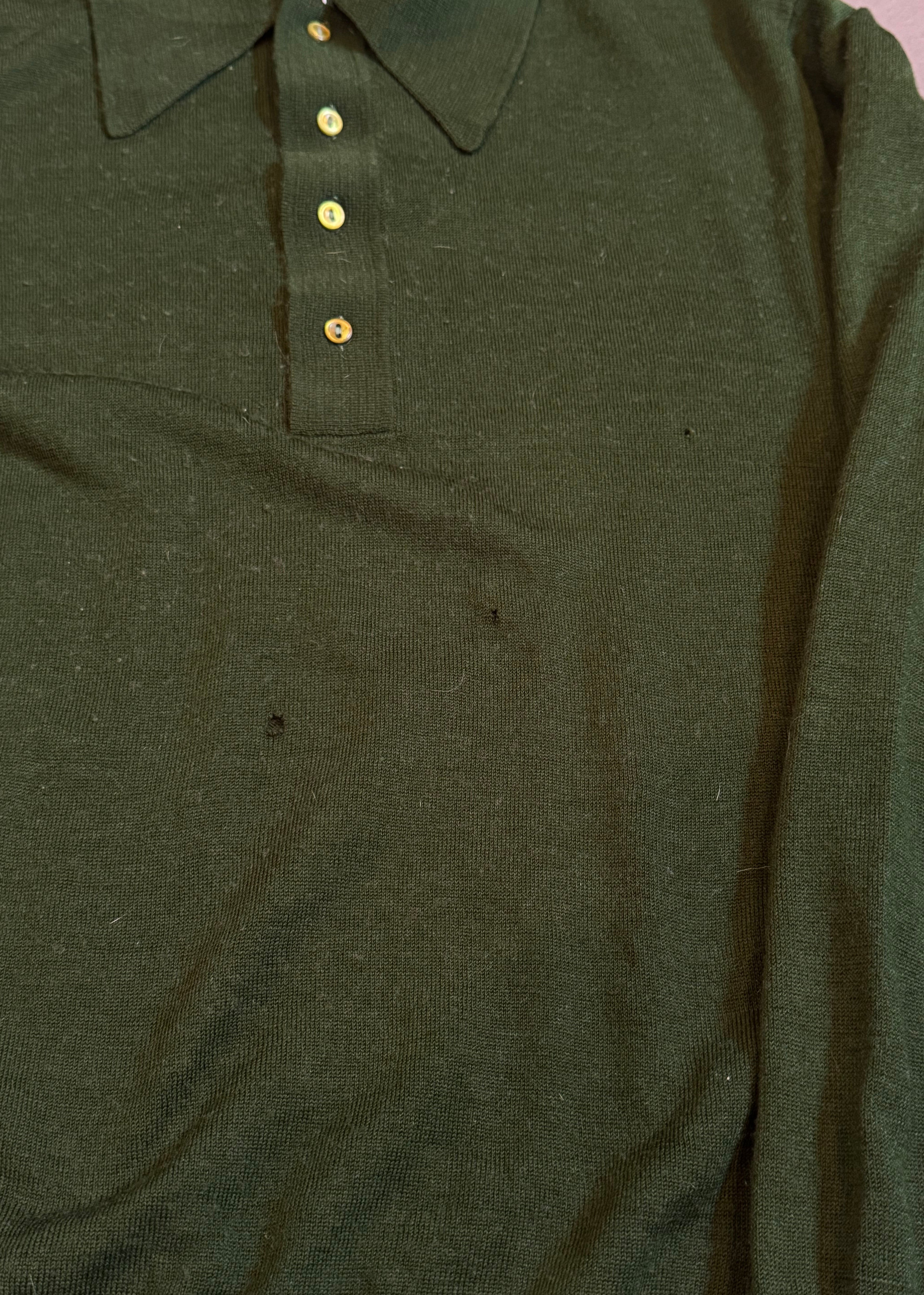 1960s Acrylic Blend Polo Sweater