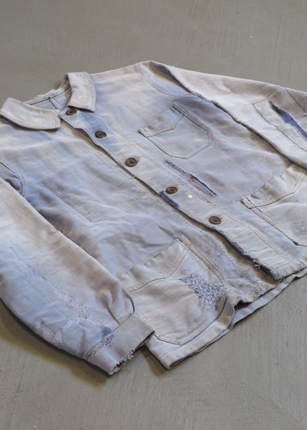 1940s Repaired Moleskin French Chore Jacket