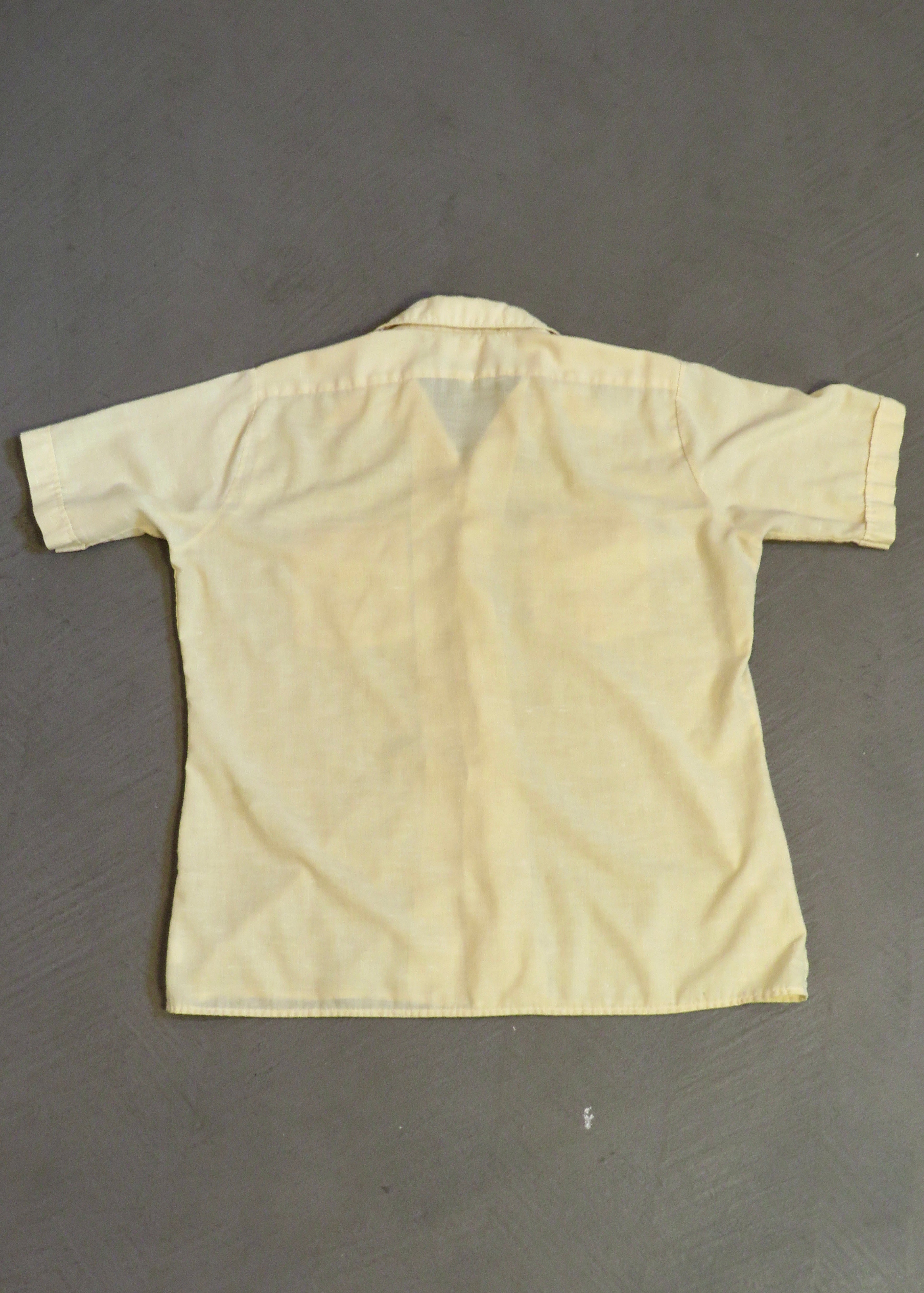 1960s Ecru Textured Camp Collar Shirt