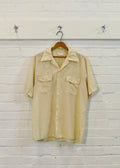 1960s Ecru Textured Camp Collar Shirt