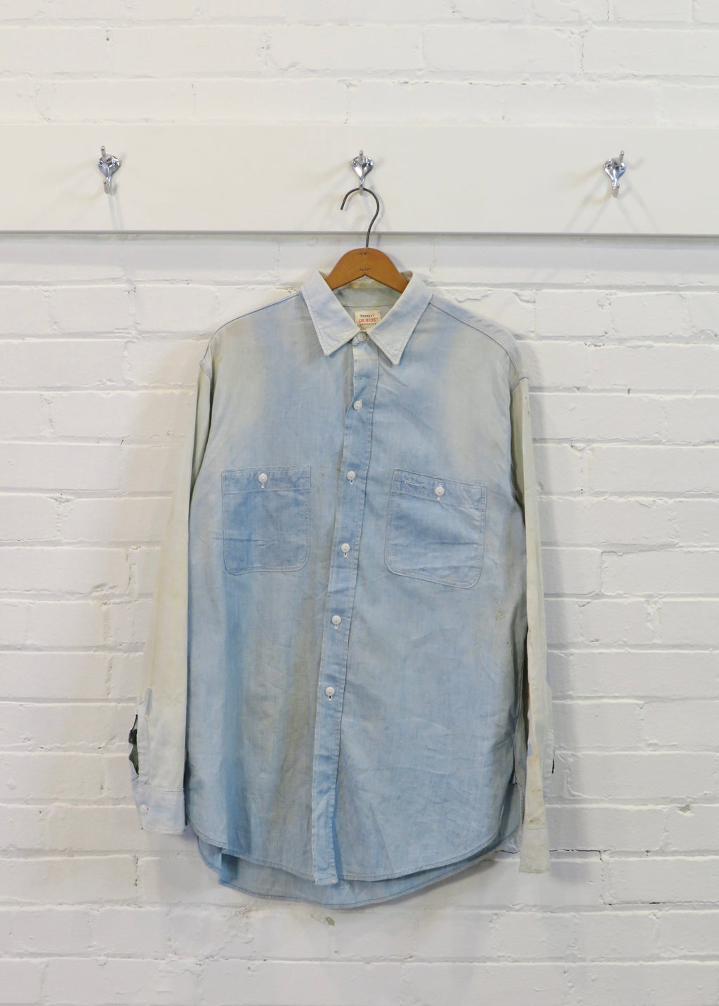 1950s Penneys Ox-Hide Repaired Chambray Shirt