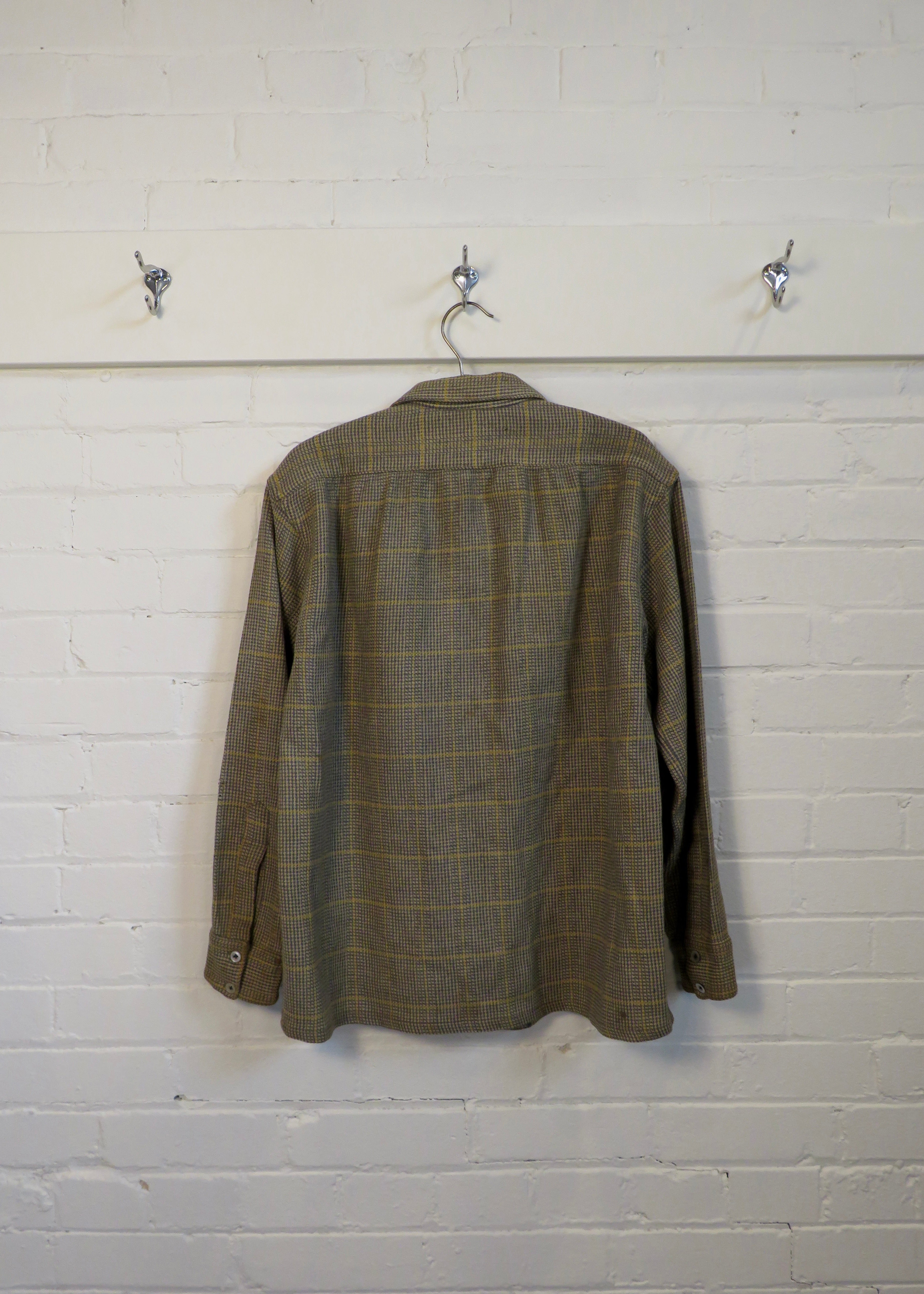1940s Wool Houndstooth Overshirt