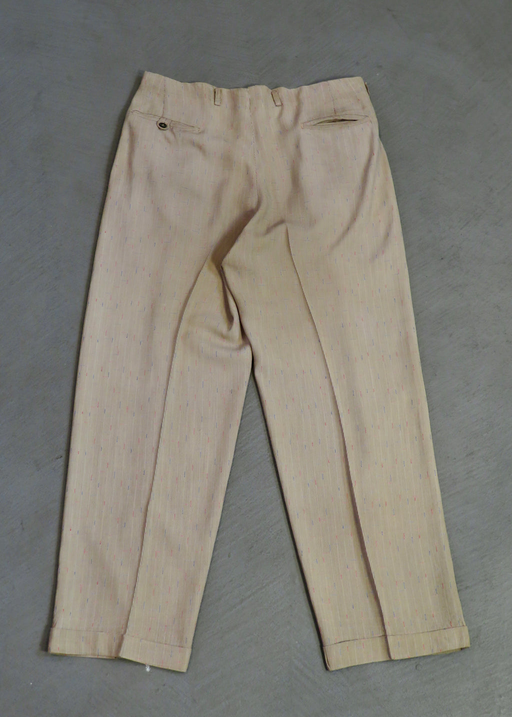 1950s Distressed Atomic Fleck Trousers | 31"x28"