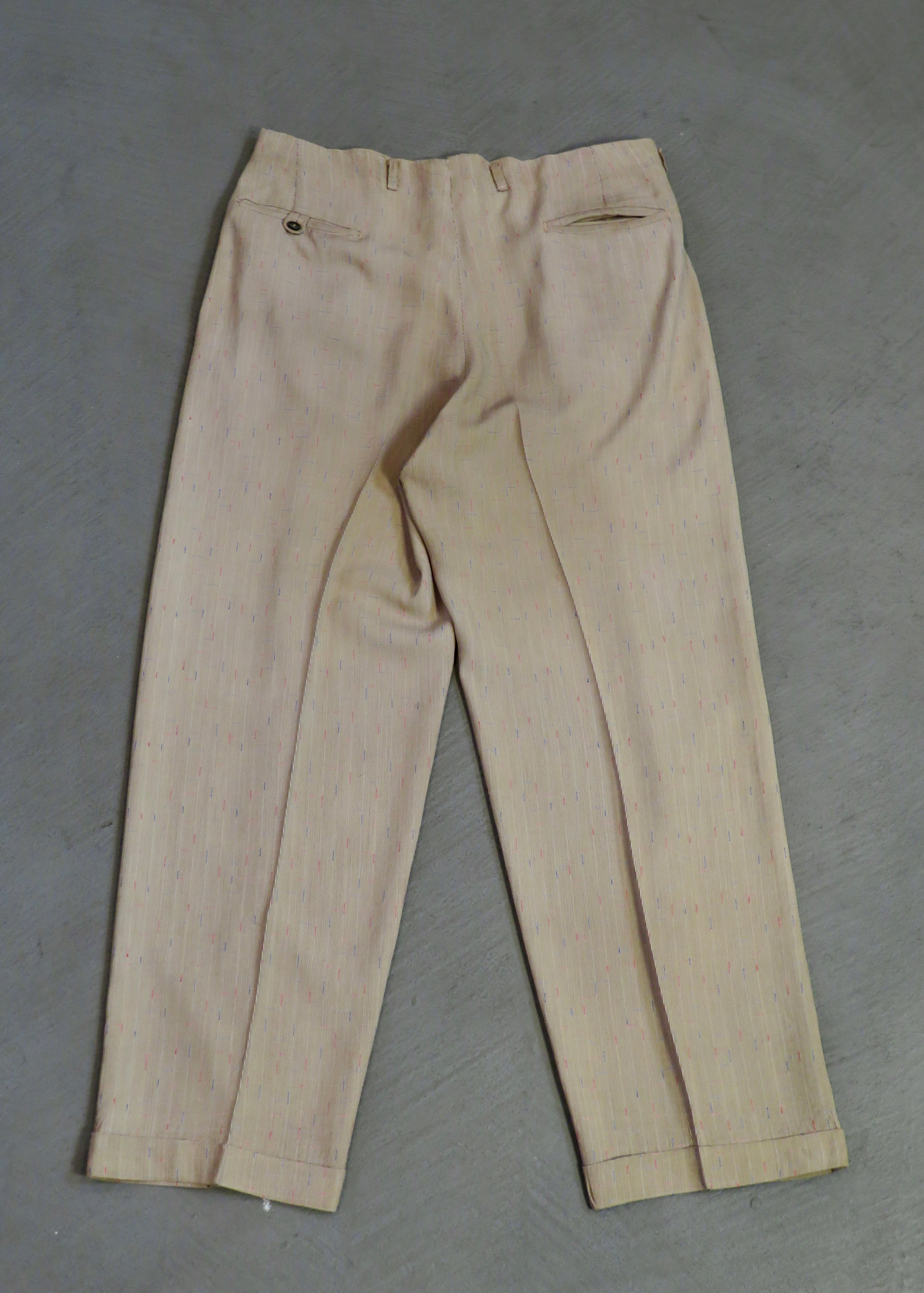 1950s Distressed Atomic Fleck Trousers | 31"x28"
