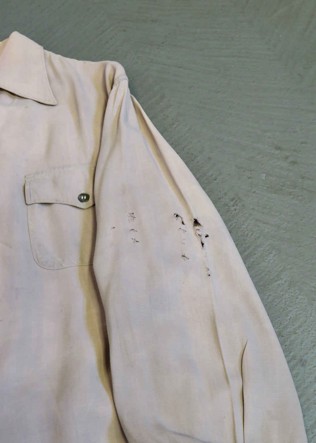 1950s Faded Mauve Rayon Gabardine Overshirt
