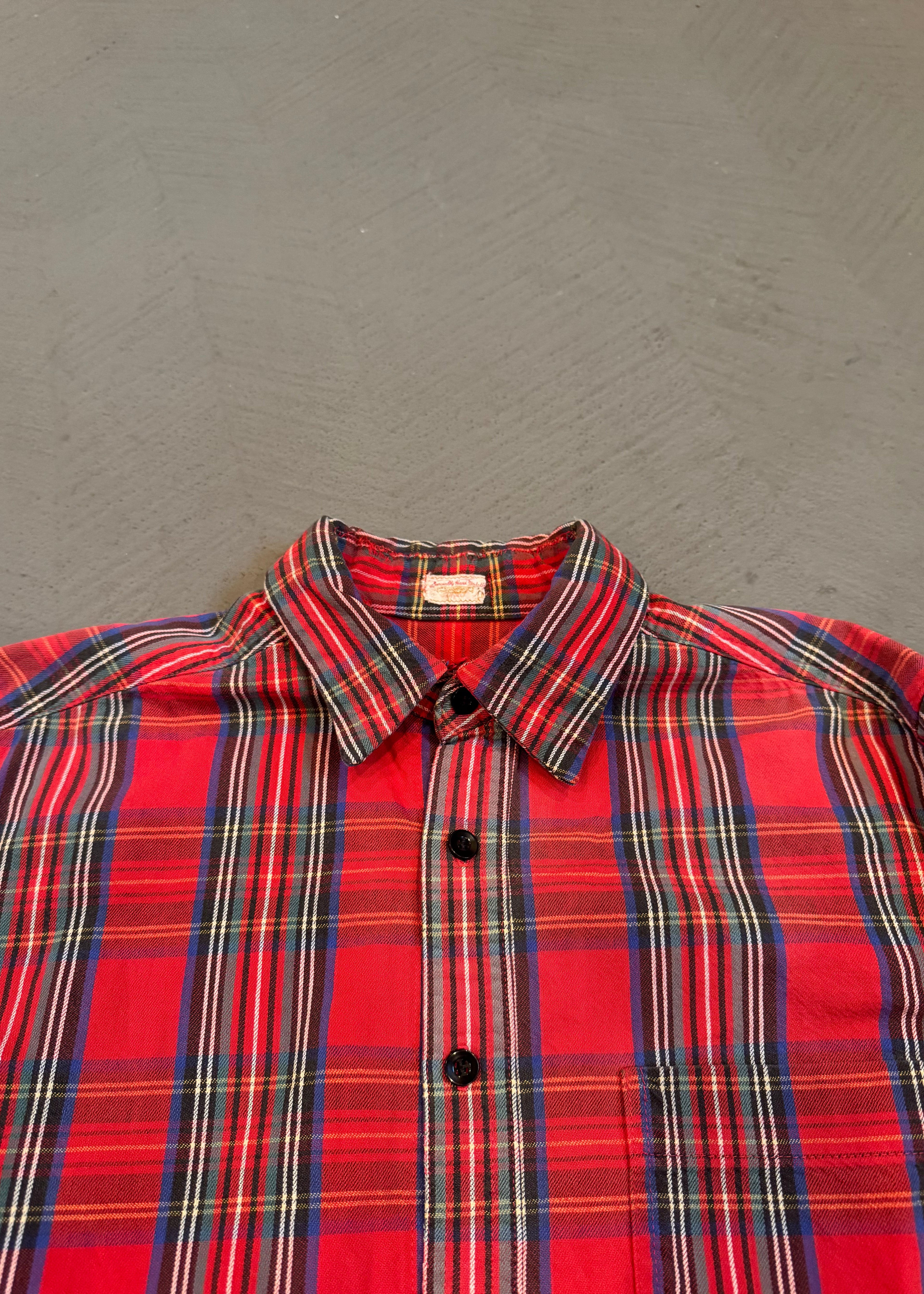 1960s Repaired Woven Cotton Flannel Shirt