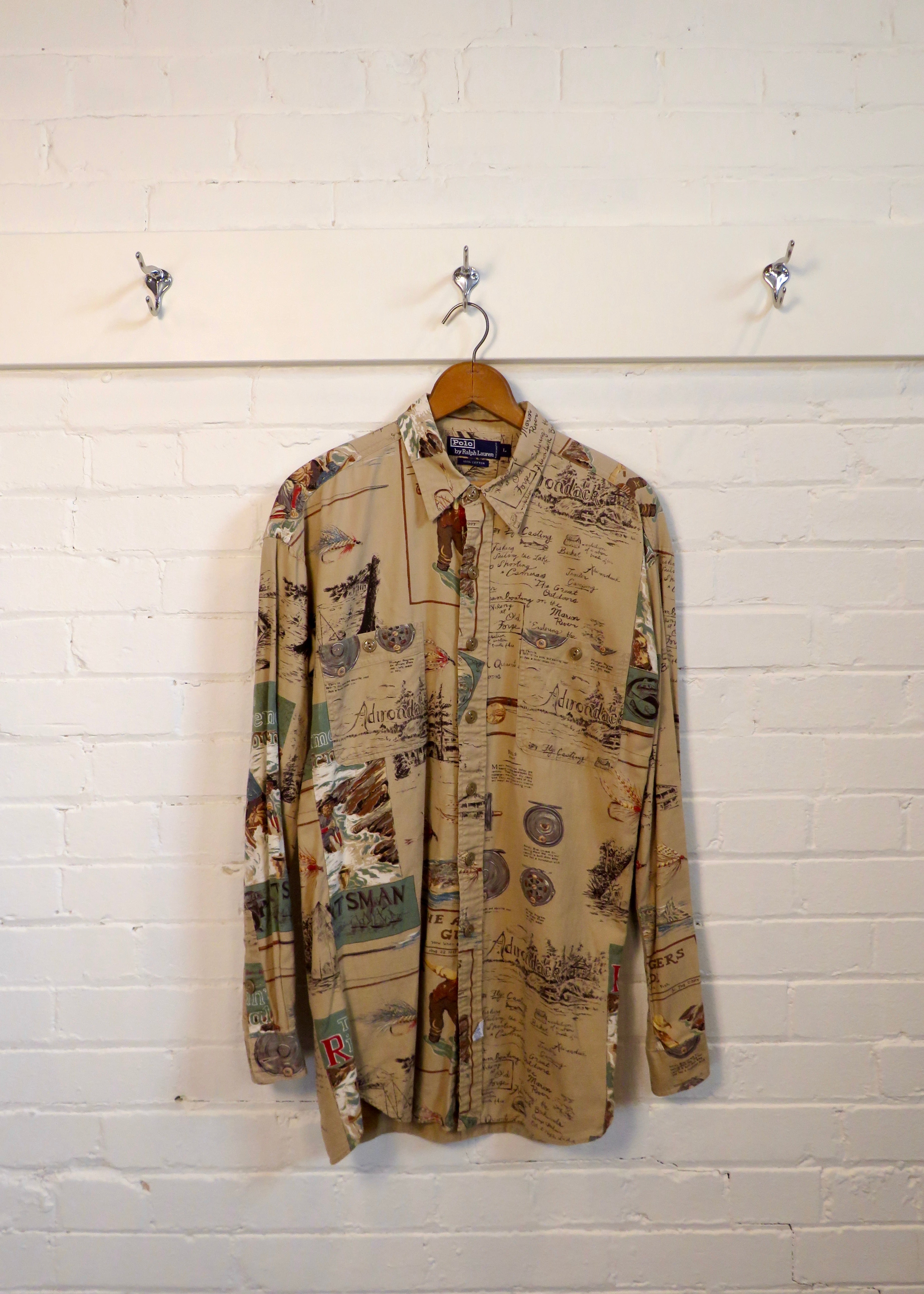 1990s Polo Ralph Lauren Adirondacks Print Shirt