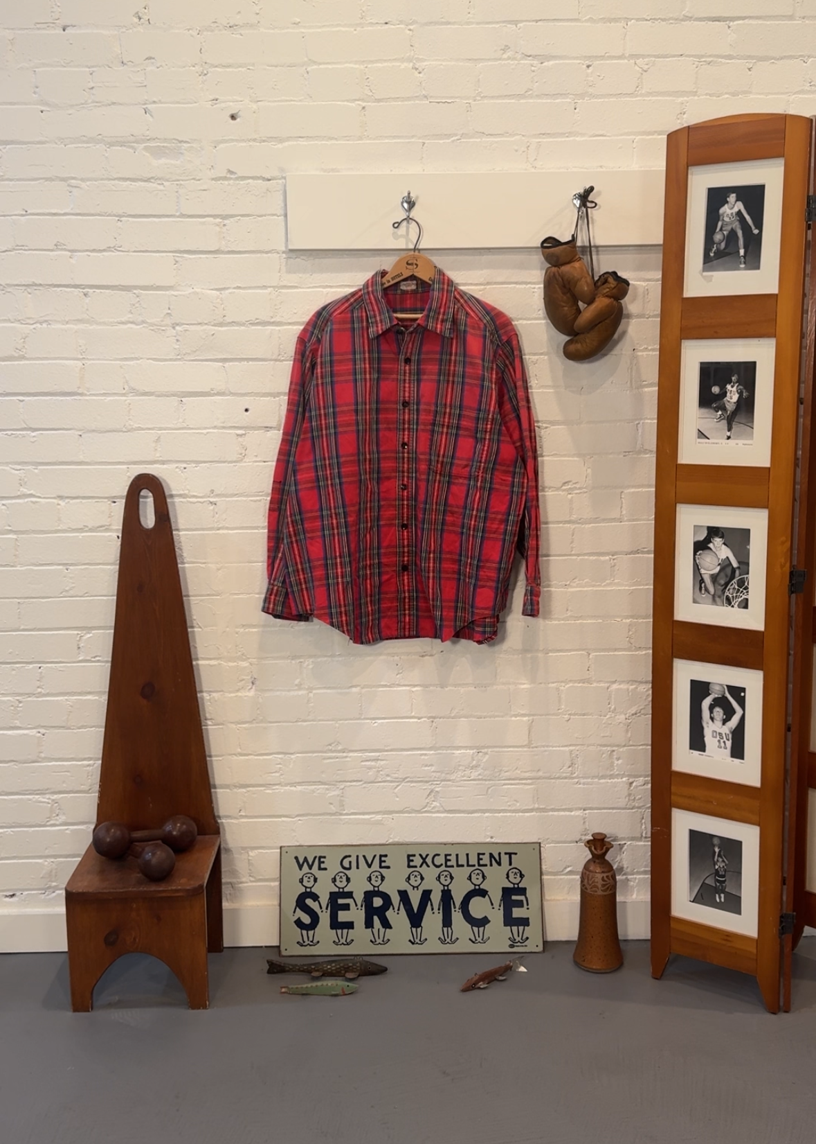 1960s Repaired Woven Cotton Flannel Shirt