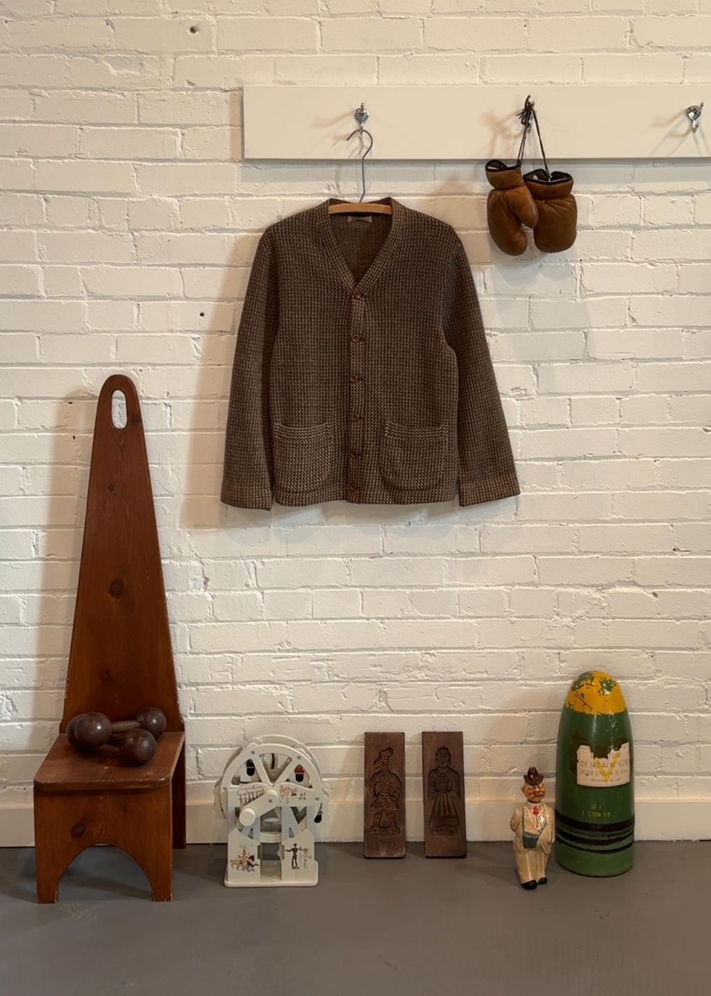 1940s Camel Houndstooth Cardigan