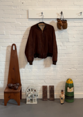 1950s Chocolate Suede Bomber Jacket