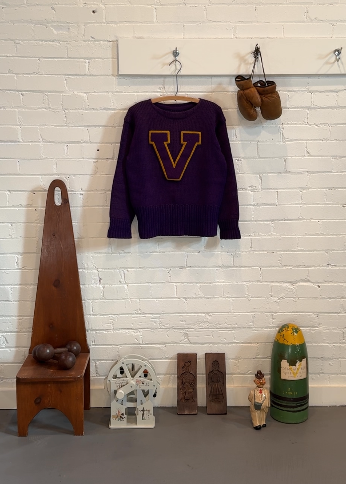 1930s Boat Neck Varsity Sweater