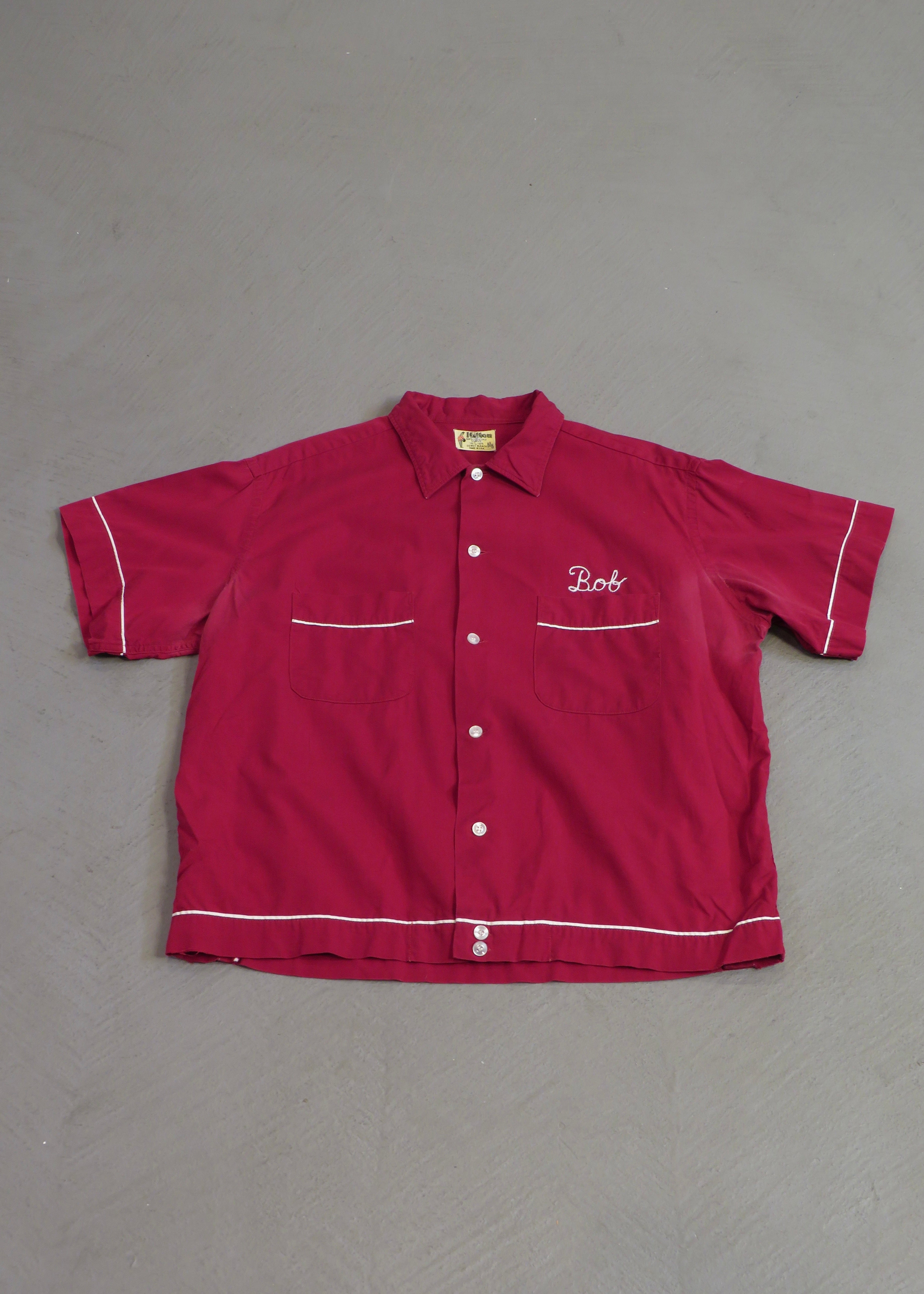 1960s Boxy Maroon Bowling Shirt